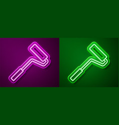 Glowing Neon Line Paint Roller Brush Icon