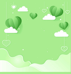 Hanging Hearts Green Background