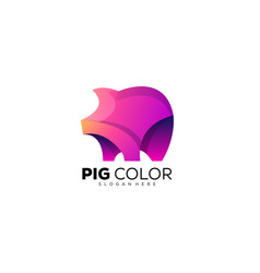 Pig Design Colorful Logo Template