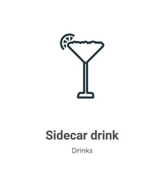 Sidecar Drink Outline Icon Thin Line Black