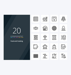 20 Food Outline Icon For Presentation Line Icons