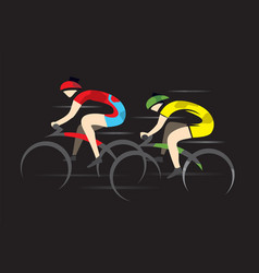 Two Sport Road Cyclists Full Speed