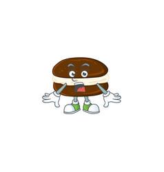 A Mascot Whoopie Pies Making Surprised Gesture