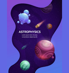 Astrophysics Poster With Cartoon Space Planets