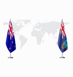 New Zealand And Montserrat Flags For Official