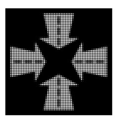 White Halftone Merge Directions Icon