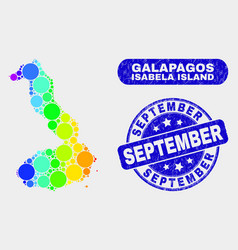 Colored Mosaic Isabela Island Galapagos Map