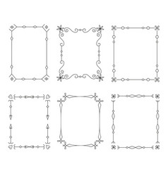 Divider Vintage Book Calligraphic Frames Line Set