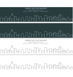 Rio De Janeiro Single Line Skyline Banner