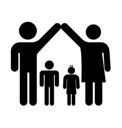 Black Family Icon On White Background