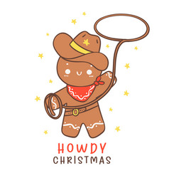 Cute Cowboy Christmas Gingerbread Man Cookie