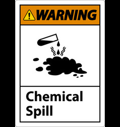 Warning Chemical Spill Sign On White Background