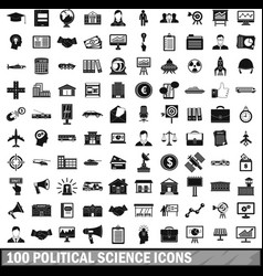 100 Political Science Icons Set Simple Style