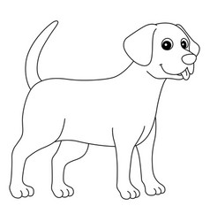 Chocolate Lab Dog Isolated Coloring Page For Kids