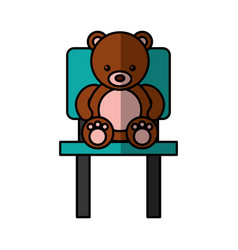 Cute Bear Teddy Sitting On Chair