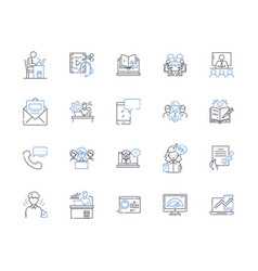 Digital Workplace Line Icons Collection