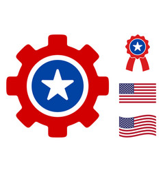 Flat Gear Icon In American Democratic