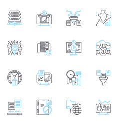 Market Estimation Linear Icons Set Forecasting