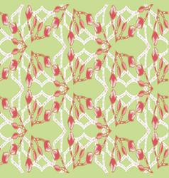 Trellis With Flower Buds Seamless Pattern