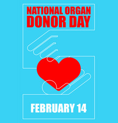 National Organ Donor Day Hands Hold Heart 14th