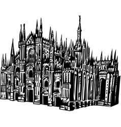 Duomo Cathedral In Milan Sketch