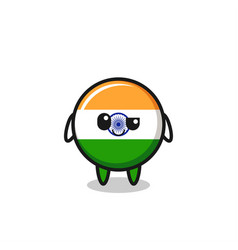 India Flag Cartoon With An Arrogant Expression