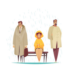 Sad Rain People Composition