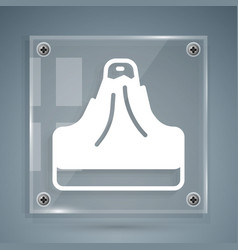 White Volcano Icon Isolated On Grey Background