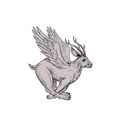 Wolpertinger Running Side Drawing