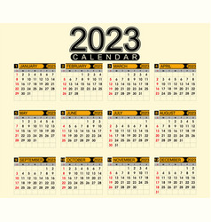 Monthly Calendar Template For The Year 2023