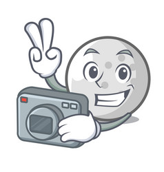 Photographer Golf Ball Mascot Cartoon