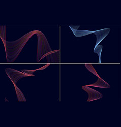 Set Of 4 Geometric Wave Pattern Background