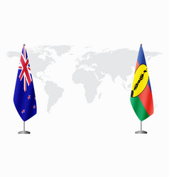 New Zealand And New Caledonia Flags For Official