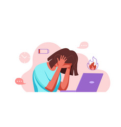 Professional Burnout Syndrome Exhausted Woman