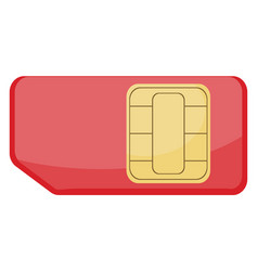 Red Sim Card On A White Background