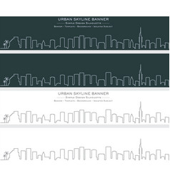 Tel Aviv Single Line Skyline Banner