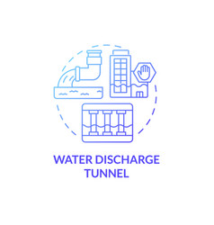 Water Discharge Tunnel Blue Gradient Concept Icon