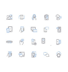 Digital Tool Line Icons Collection Technology