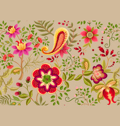 Fantasy Flowers In Retro Vintage Jacobean