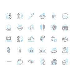 Food Manufacturing Business Linear Icons Set