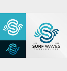 Letter S Surf Waves Logo Design