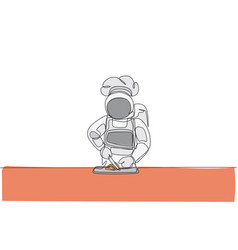 One Continuous Line Drawing Of Astronaut Chef