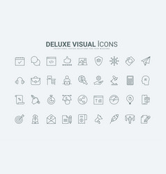 Remote Work In Home Office Line Icons Set Person