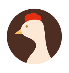 Cartoon Hen Bird Farm Block And Flat Icon