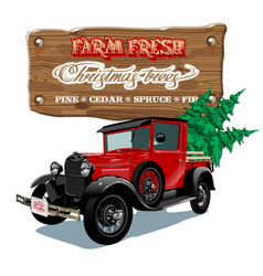 Farm Fresh Christmas Trees Retro Poster