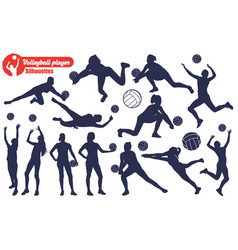 Female Volleyball Player Silhouettes