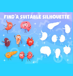 Find Suitable Silhouette Cartoon Organ Characters