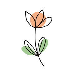 Orange Flower Garden One Line