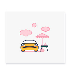 Picnic Near Car Color Icon