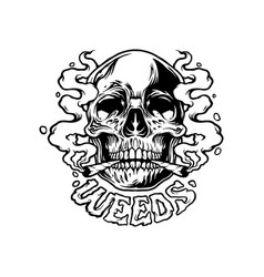 Weed Skull Smoke Monochrome